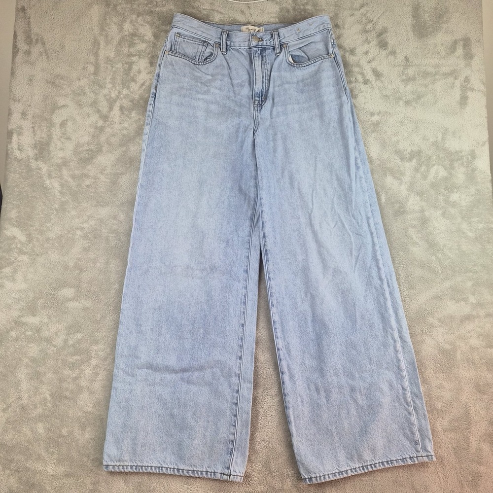 Madewell Superwide Leg Jeans Womens 29x30 Light Wash Denim Baggy Wide Leg Loose